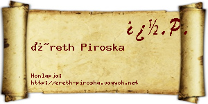 Éreth Piroska névjegykártya